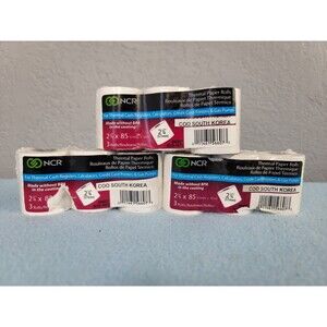 NCR Thermal Paper Calculator Rolls, 2 1/4” x 85’ Lot of 3 Packs